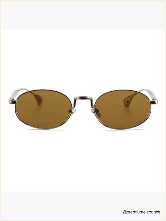 Retro Oval Sunglasses Y2K Style Gold Frame UV Protection Unisex 90s main image 4